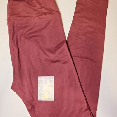 LuLaRoe TC Leggings LIGHT MAROON BRICK RED Solid Tall & Curvy (Size 12-18) NWT